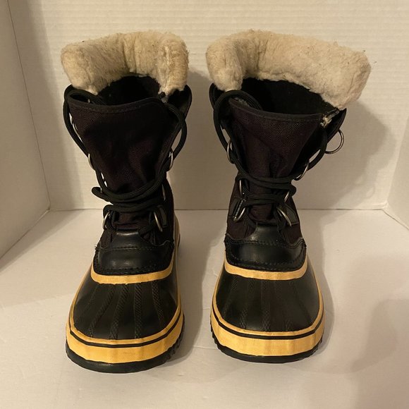 Sorel Winter Carnival Black Waterproof Rubber Duck Boots Size 6 - Picture 2 of 9